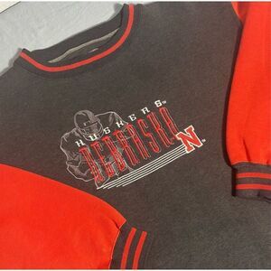 Logo 7 Nebraska Huskers Vintage 90s Sweatshirt Adult XL Black Red NCAA Football